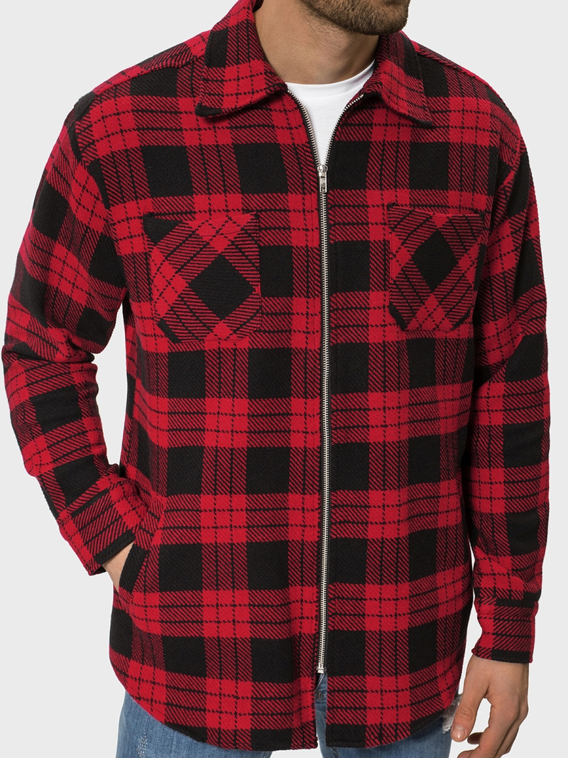 Сорочка чоловіча Червоно-Чорна OZONEE B/20402056