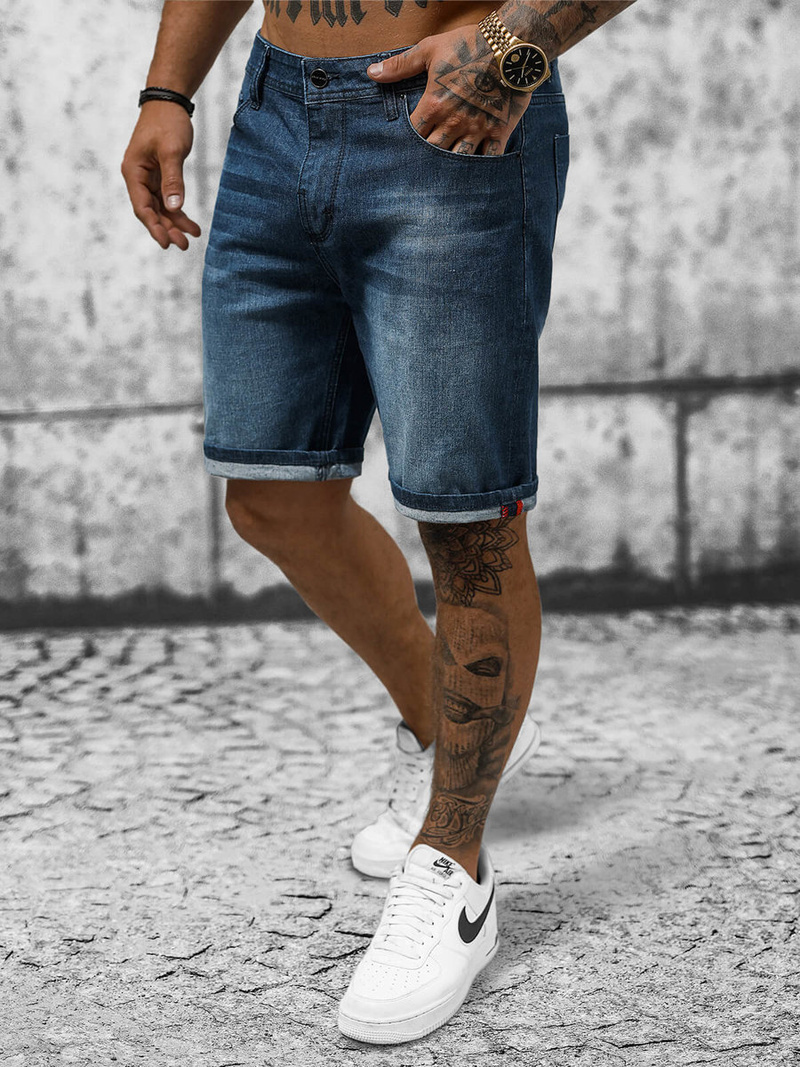Spodenki męskie jeansowe ciemno-niebieskie OZONEE NB/MP0264BS