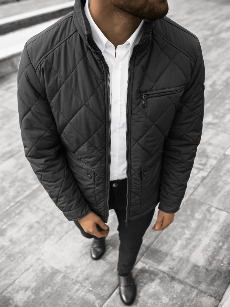 Kurtka przejściowa męska czarna OZONEE JS/22M11/1