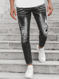 Spodnie męskie jeans czarne OZONEE O/B5678/1