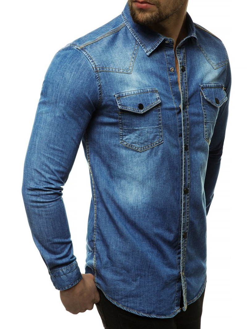 Сорочка чоловіча Синя OZONEE R/3053