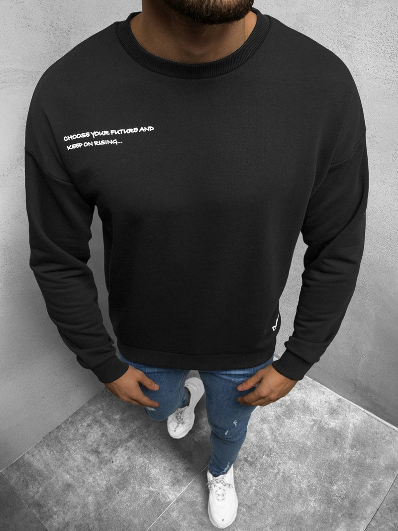 Bluza męska oversize czarna OZONEE B/21402022