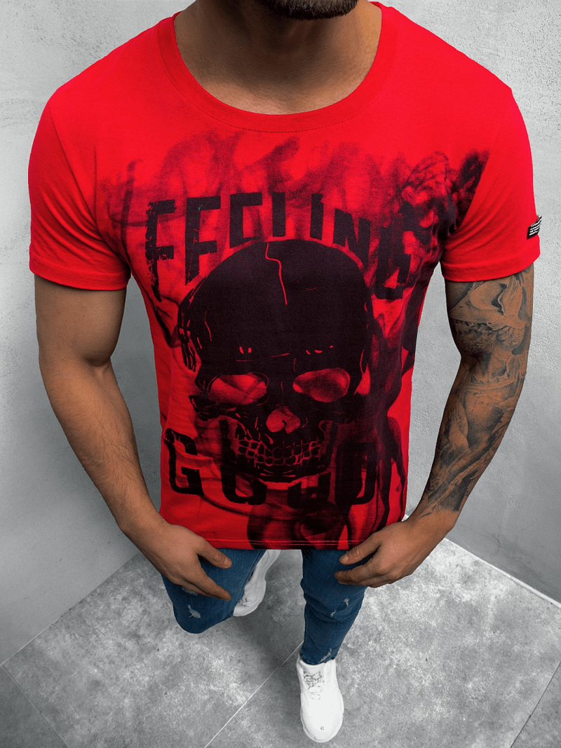 Футболка чоловіча Червона OZONEE MECH/2074TZ