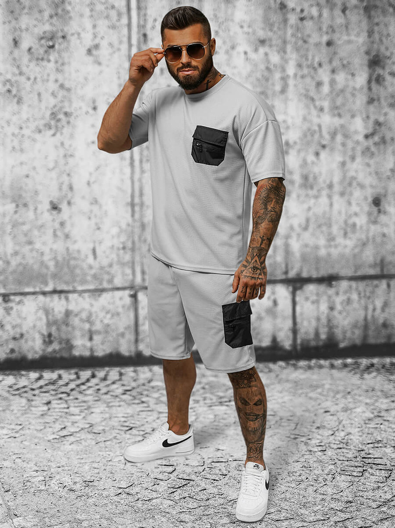 Чоловічий Cпортивний Kомплект Сiрий OZONEE JS/8C1132/2