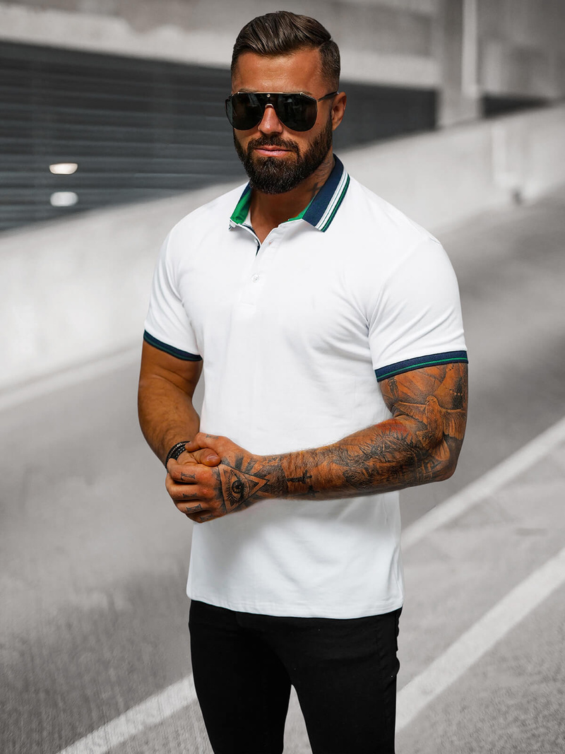 Футболка Поло Чоловіча Бiла OZONEE O/DA729