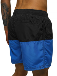 Spodenki kąpielowe męskie czarno-niebieskie OZONEE JS/HM060