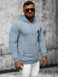 Bluza z kapturem męska niebieska OZONEE O/TB2272