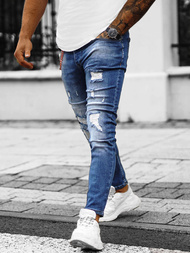 Spodnie jeansowe męskie niebieskie OZONEE O/JR49