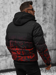 Kurtka zimowa męska pikowana czarno-czerwona OZONEE JS/27M8102