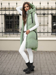 Стьобаний жіночий жилет Яскраво-Зеленi OZONEE JS/M788/236Z