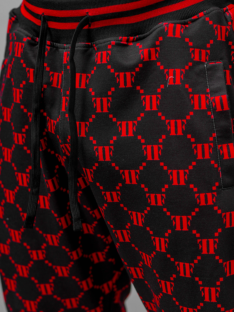 Komplet dresowy męski czarno-czerwony OZONEE O/12136