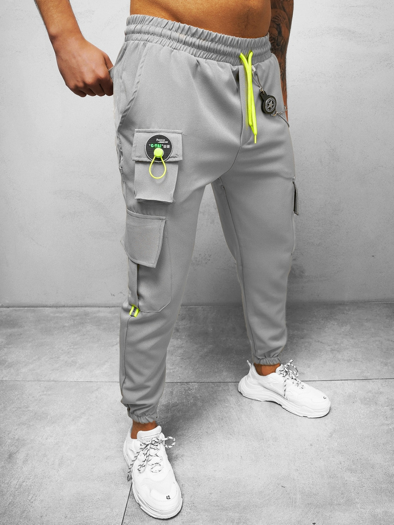 Spodnie męskie chino jogger szare OZONEE O/CP149