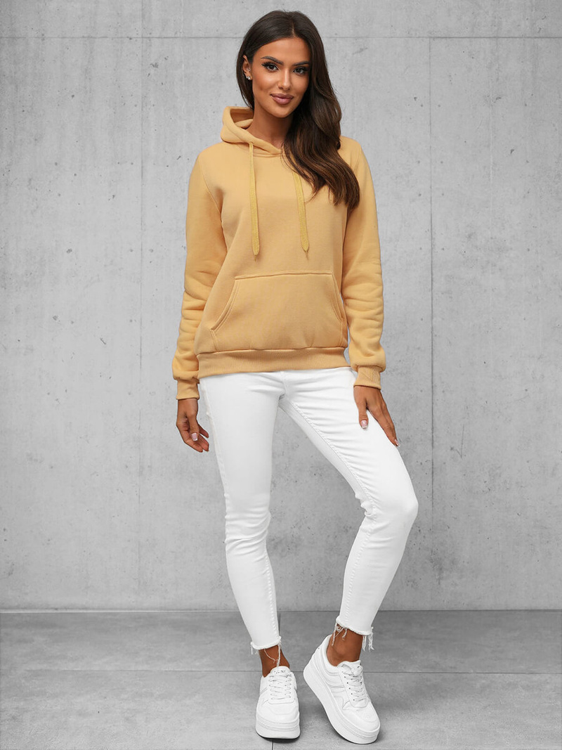 Bluza z kapturem damska beżowa OZONEE JS/W02/160Z