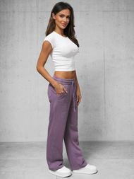 Spodnie jeansowe damskie wide leg fioletowe OZONEE O/330098