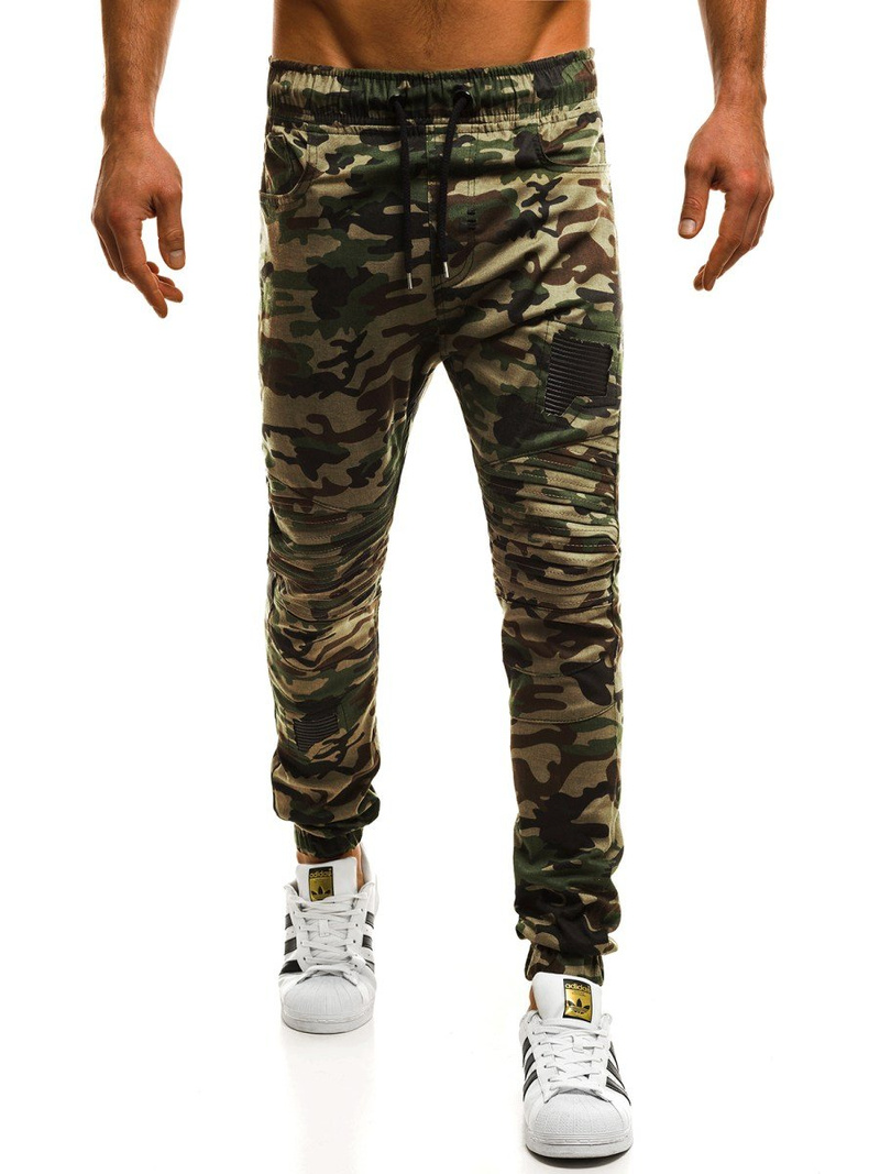 Spodnie męskie joggery moro-zielone OZONEE A/829