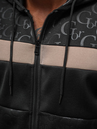 Bluza męska z kapturem rozpinana czarna OZONEE JS/3B557