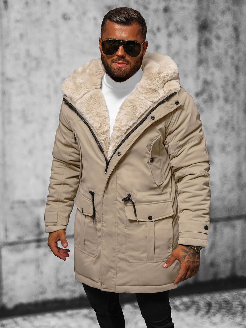 Kurtka zimowa męska beżowa OZONEE JS/22M317/62