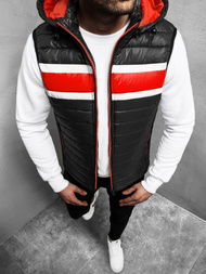 Kamizelka męska pikowana z kapturem czarna OZONEE N/6700