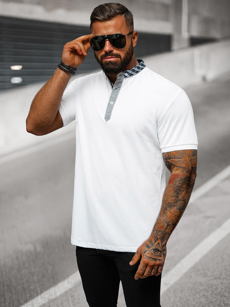 Футболка Поло Чоловіча Бiла OZONEE O/DA803