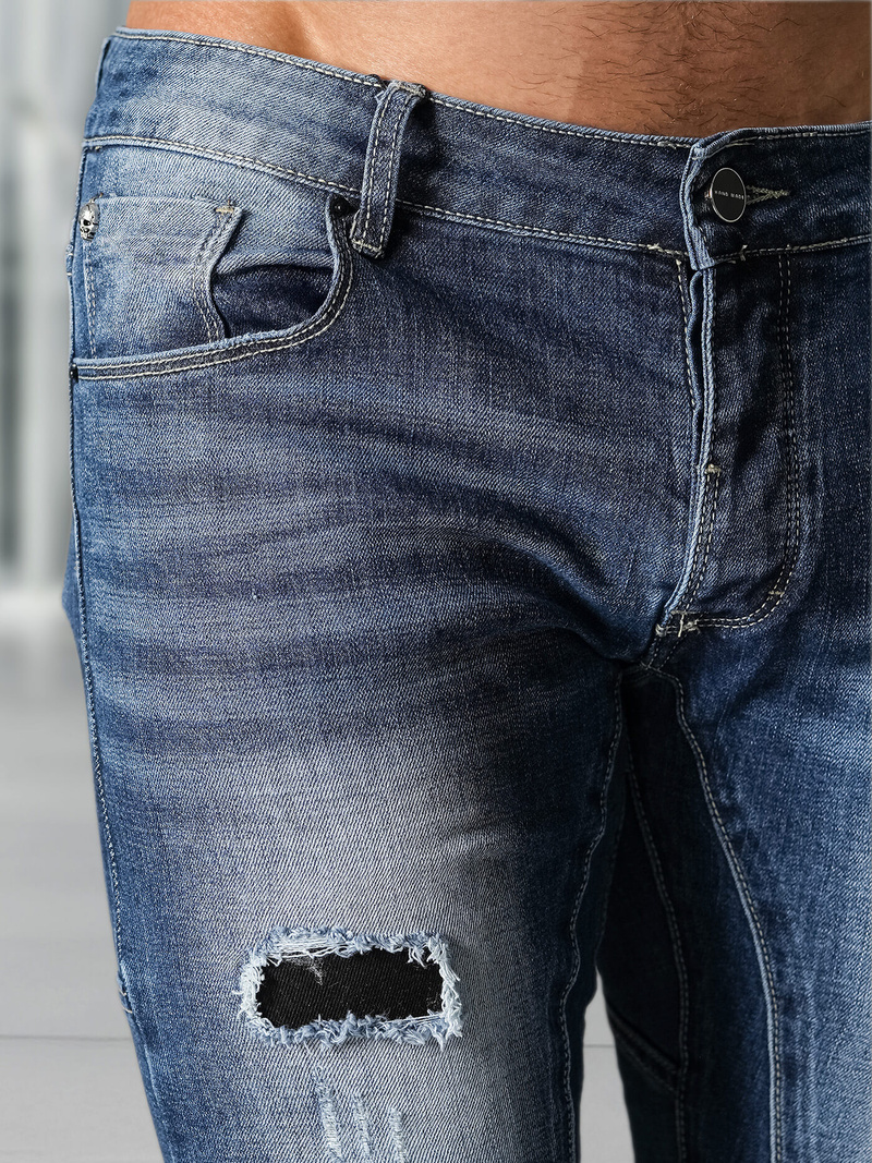 Spodnie jeansowe męskie slim fit niebieskie OZONEE NB/MP0050BZ