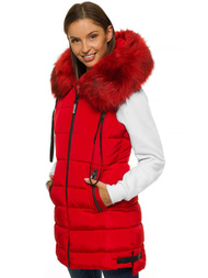 Стьобаний жіночий жилет червоний OZONEE O/M205/4