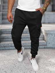 Штани cпортивні чоловічі чорно-помаранчеві OZONEE O/FF5026