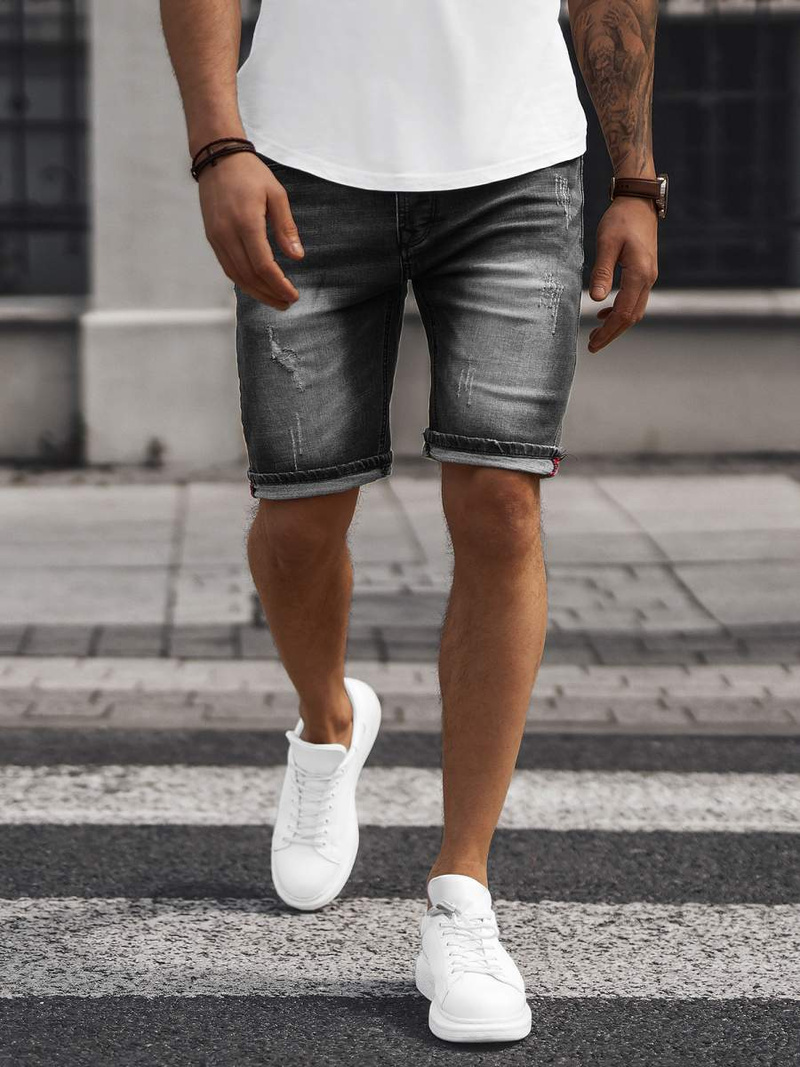 Чоловічі джинсові шорти чорні OZONEE NB/MP0044NZ