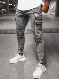 Spodnie jeansowe męskie grafitowe OZONEE O/B6006Z