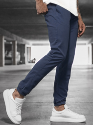 Spodnie męskie chino joggery jasno-granatowe OZONEE JB/JP1145/5