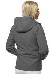 Kurtka softshell damska z kapturem grafitowa OZONEE JS/HH018/2