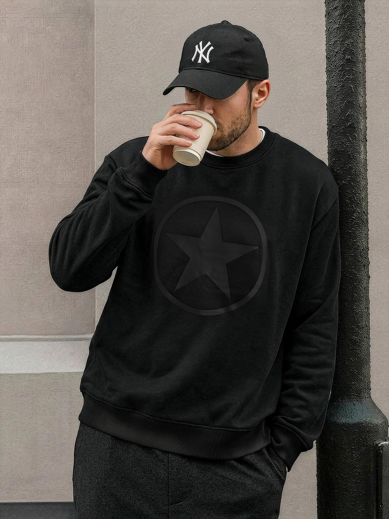 Чоловічий світшот чорний OZONEE JS/8B1991/3