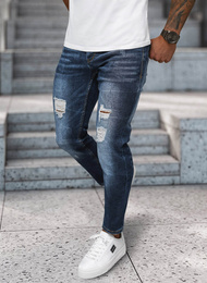 Spodnie jeansowe męskie ciemno-niebieskie OZONEE NB/MP0017BS