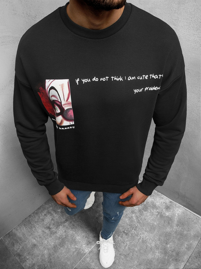 Bluza męska oversize czarna OZONEE B/21402021Z