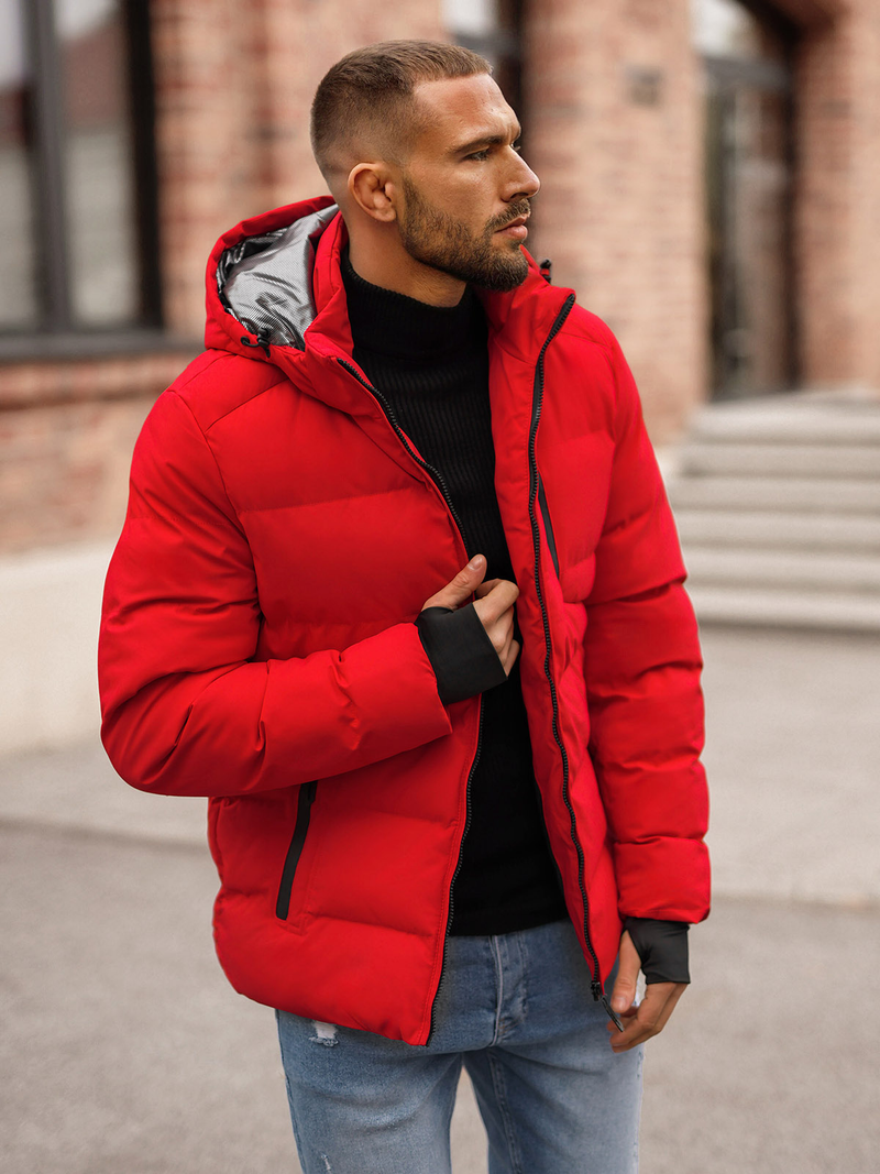 Kurtka zimowa męska pikowana czerwona OZONEE JS/5M756/270Z