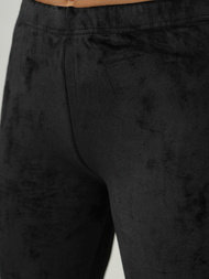 Spodnie dresowe damskie welurowe czarne OZONEE JS/92K521/3