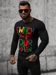 Футболка з довгим рукавом чоловіча Чорна OZONEE O/B259