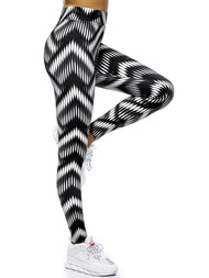 Legginsy damskie czarno-białe OZONEE O/20700
