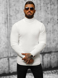 Sweter męski golf ecru OZONEE L/2467Z