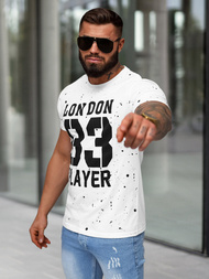 T-shirt męski slim fit biały OZONEE JS/8B1388/1