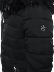 Kurtka zimowa damska parka z futerkiem czarna OZONEE O/SW029/1