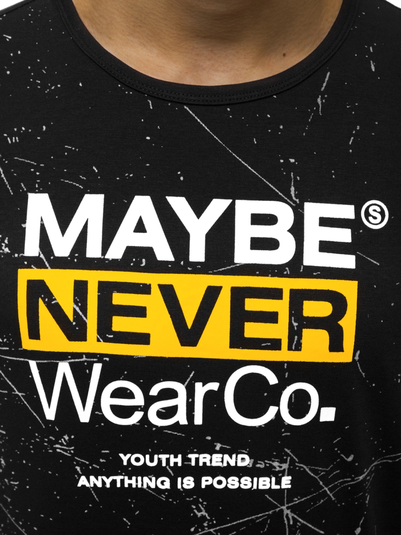 T-Shirt męski czarny OZONEE JS/SS10915