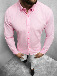 Koszula męska długi rękaw jasnoróżowa OZONEE O/3012Z