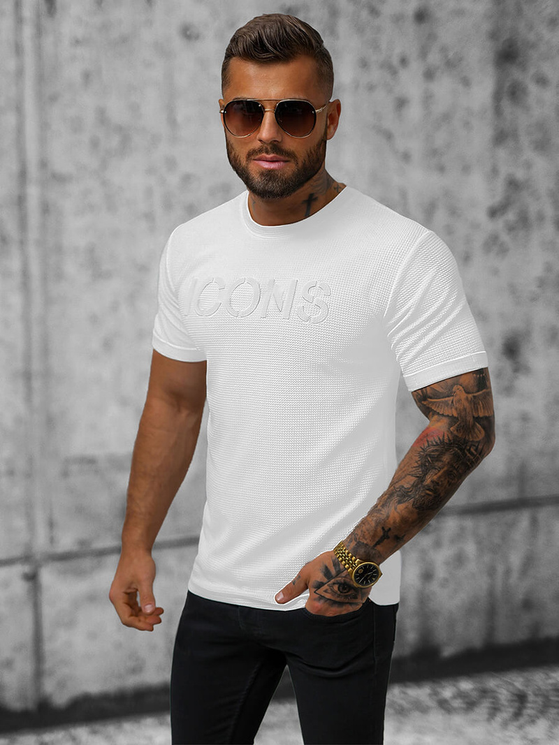 T-Shirt męski biały OZONEE O/JW533B