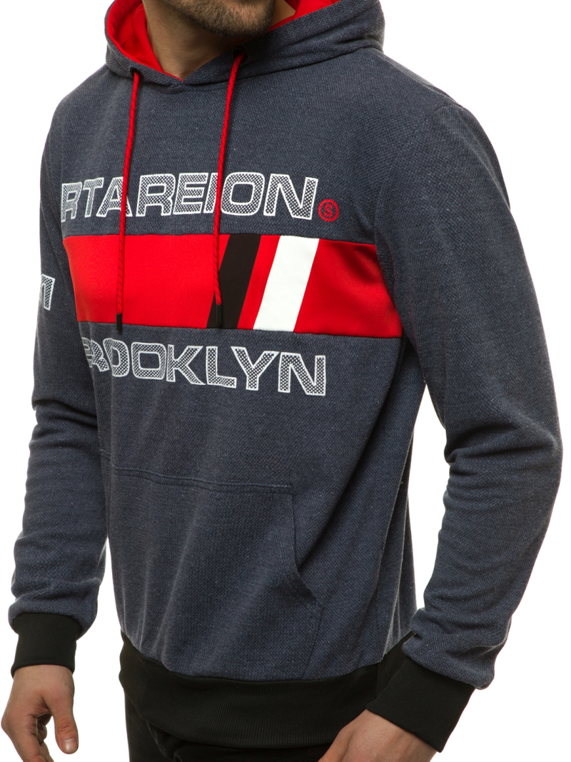 Bluza z kapturem męska granatowa OZONEE JS/DD20131