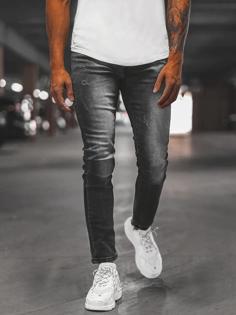 Spodnie jeansowe męskie grafitowe OZONEE NB/MP0056G