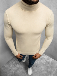 Sweter męski golf jasno-beżowy OZONEE TMK/YY02/22Z