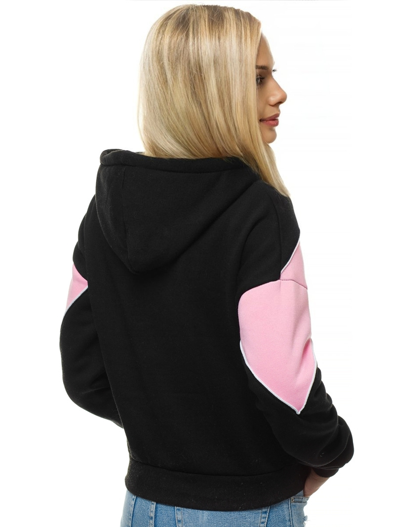 Bluza z kapturem damska czarna OZONEE JS/KSW2036