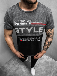 T-Shirt męski grafitowo-czarny OZONEE JS/SS10900Z