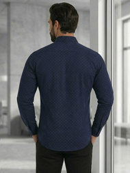 Cорочка чоловіча tемно-cиня OZONEE V/V183Z