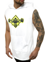 T-Shirt bez rękawów męski biały OZONEE MACH/M1213